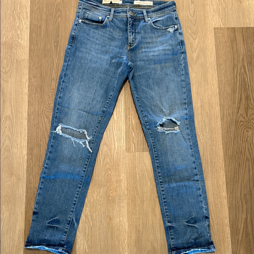Pilcro Ripped Blue Skinny Jeans Anthropologie